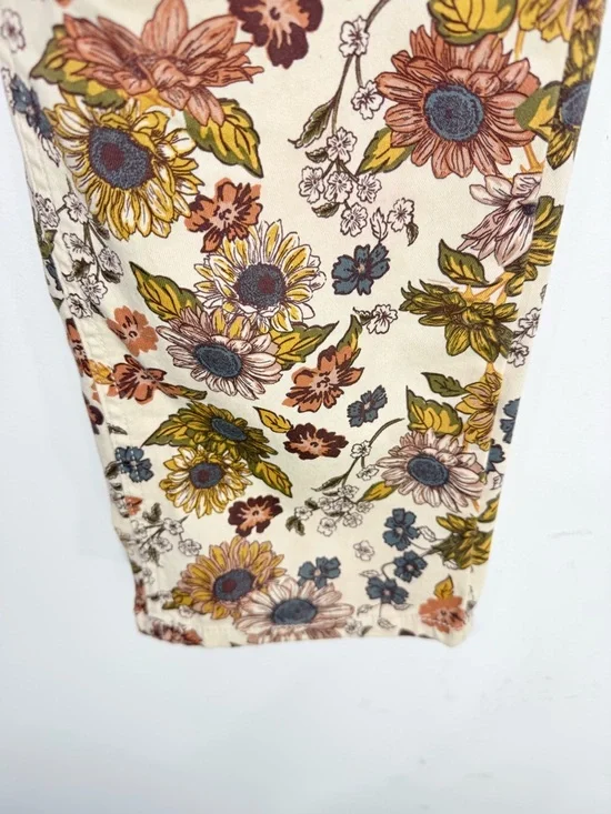 Cleo + Wolf Country Garden Yellow Floral Print High Rise Boot Cut Jeans - Picture 11 of 16